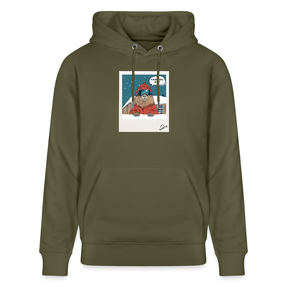 Hoodie "Nonverbale Kommunikation" - Khaki Grün