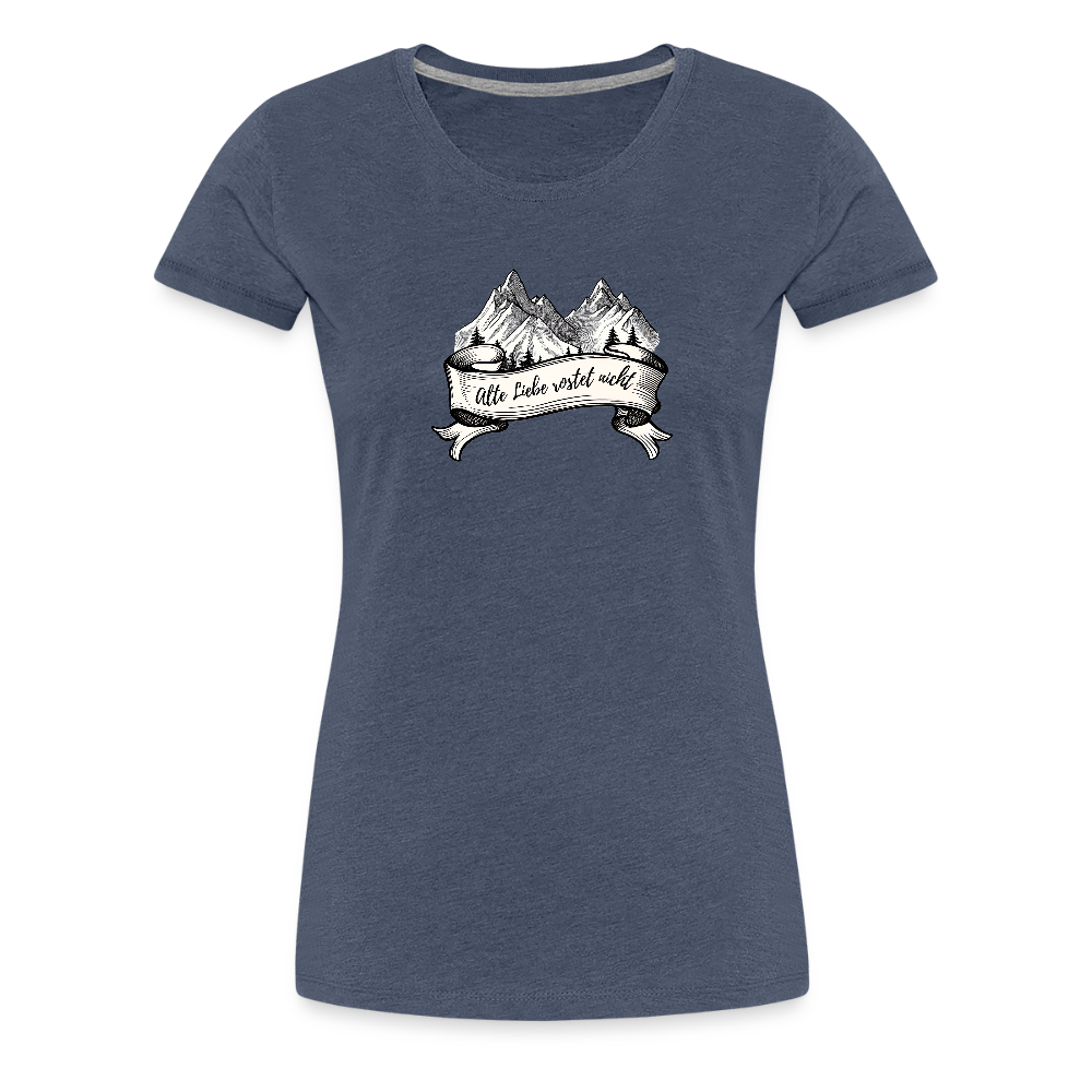Women Shirt "Alte Liebe" - Blau meliert