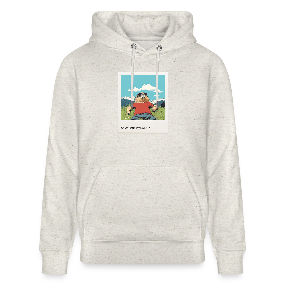 Hoodie "Nothing!" - Beige meliert