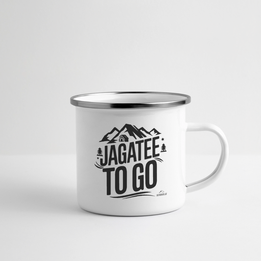 Emaille-Tasse "Jagatee to Go" - Weiß