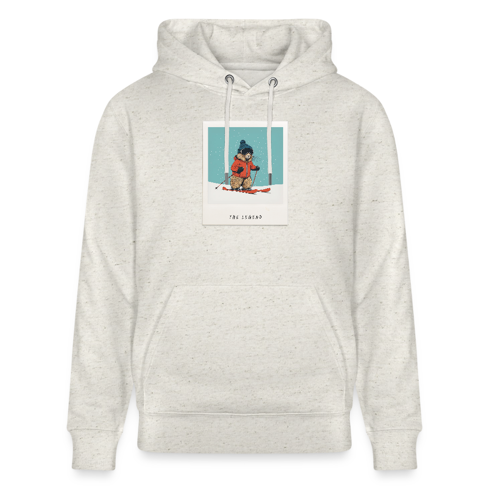 Hoodie "The Legend - Ski" - Beige meliert