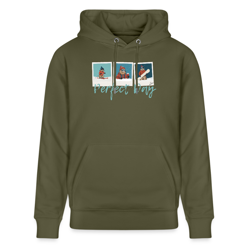 Hoodie "Perfect Day" - Khaki Grün