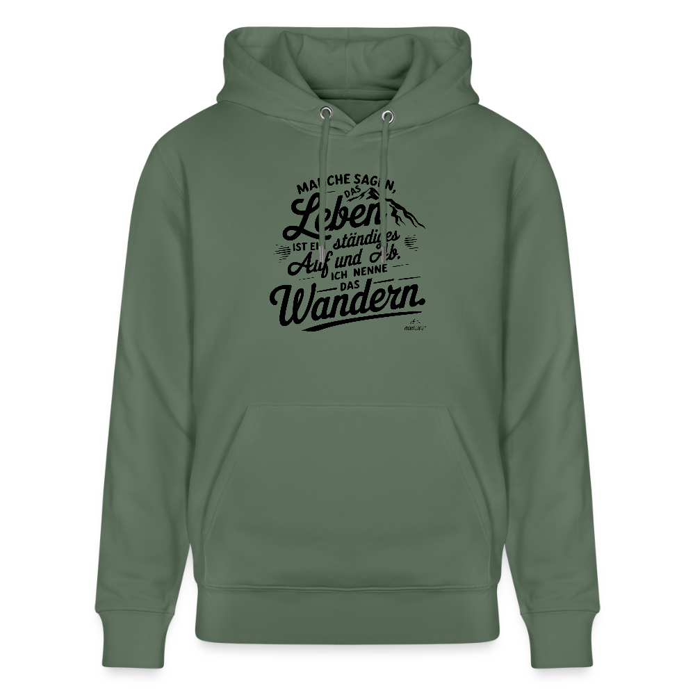 Hoodie "Wanderleben"" - Tanngrün
