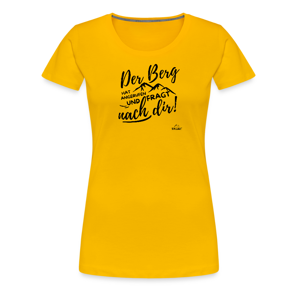 Women Shirt "Der Berg ruft!" - Sonnengelb