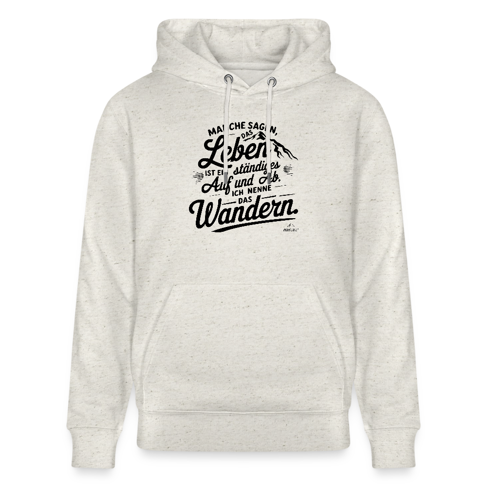 Hoodie "Wanderleben"" - Beige meliert