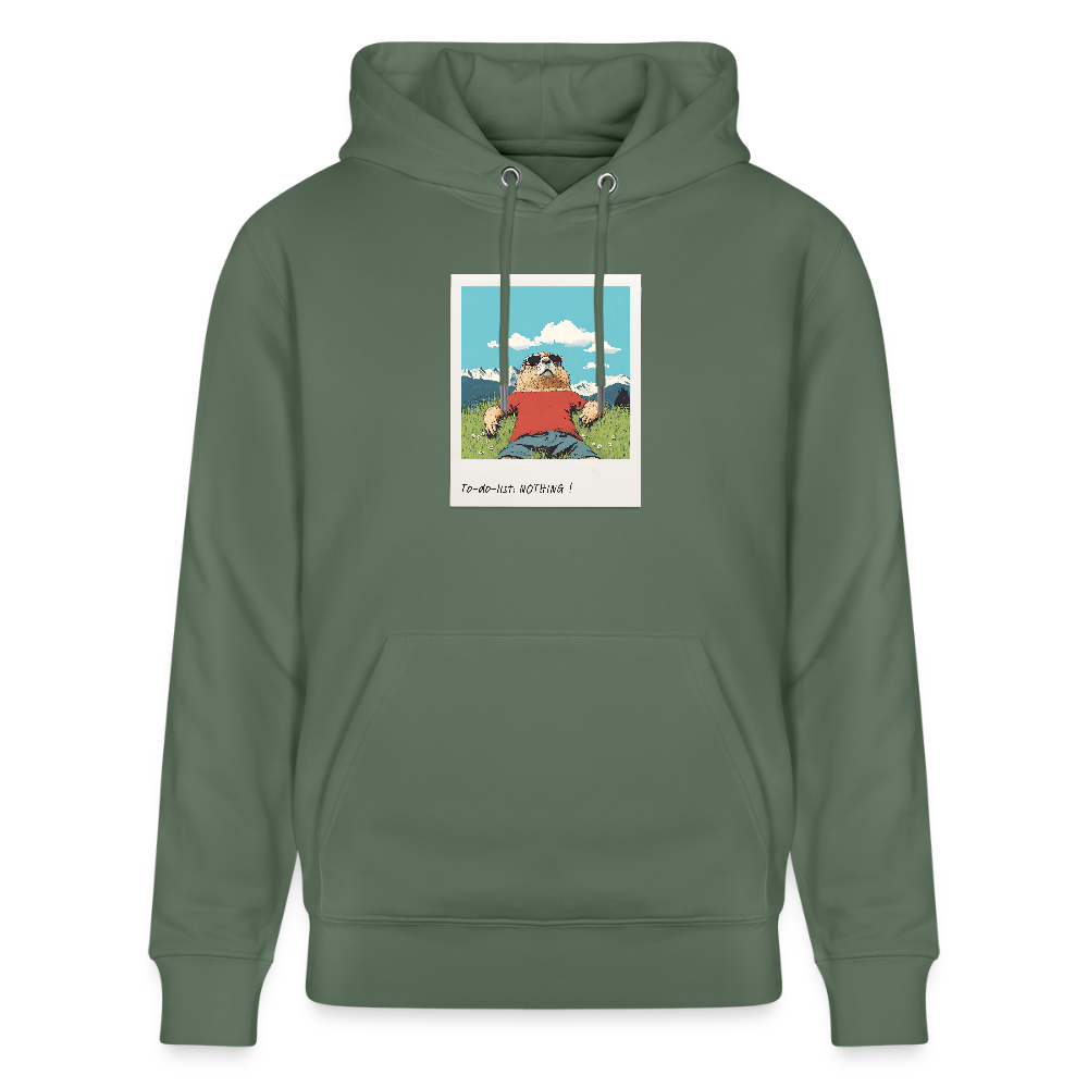 Hoodie "Nothing!" - Tanngrün