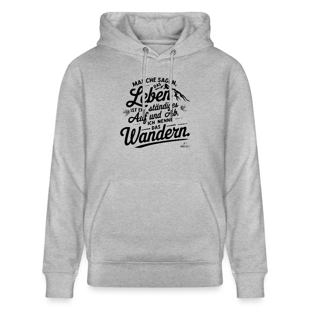 Hoodie "Wanderleben"" - Grau meliert