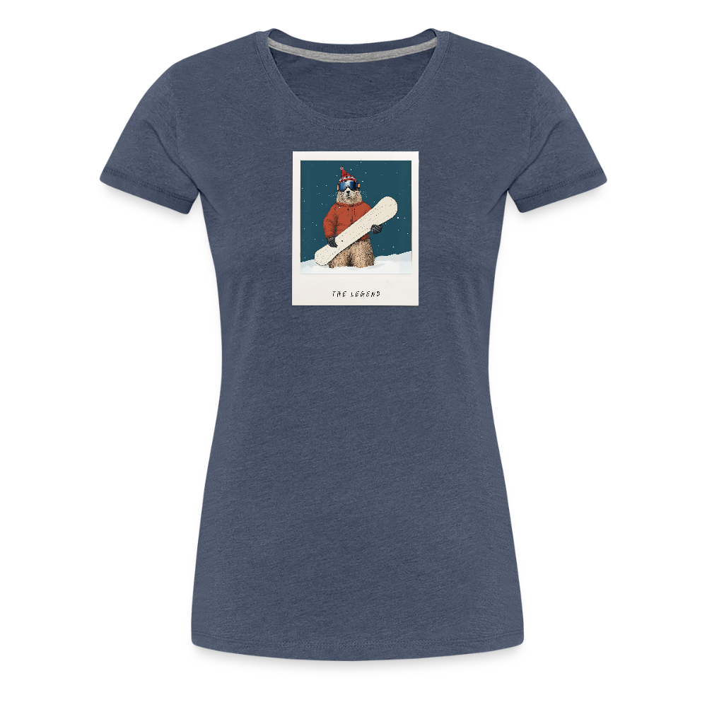 Women Shirt "The Legend - Board" - Blau meliert