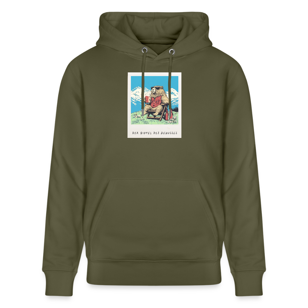 Hoodie "Genussgipfel" - Khaki Grün