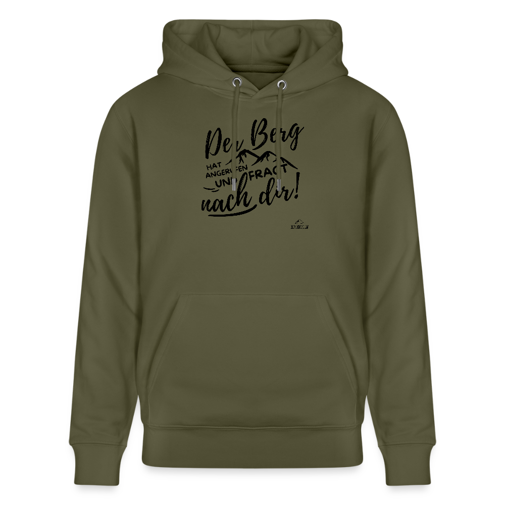 Hoodie "Der Berg ruft!"" - Khaki Grün