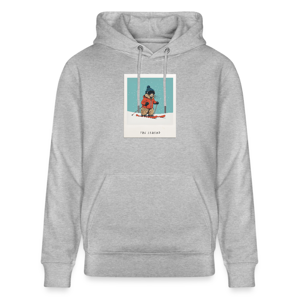 Hoodie "The Legend - Ski" - Grau meliert