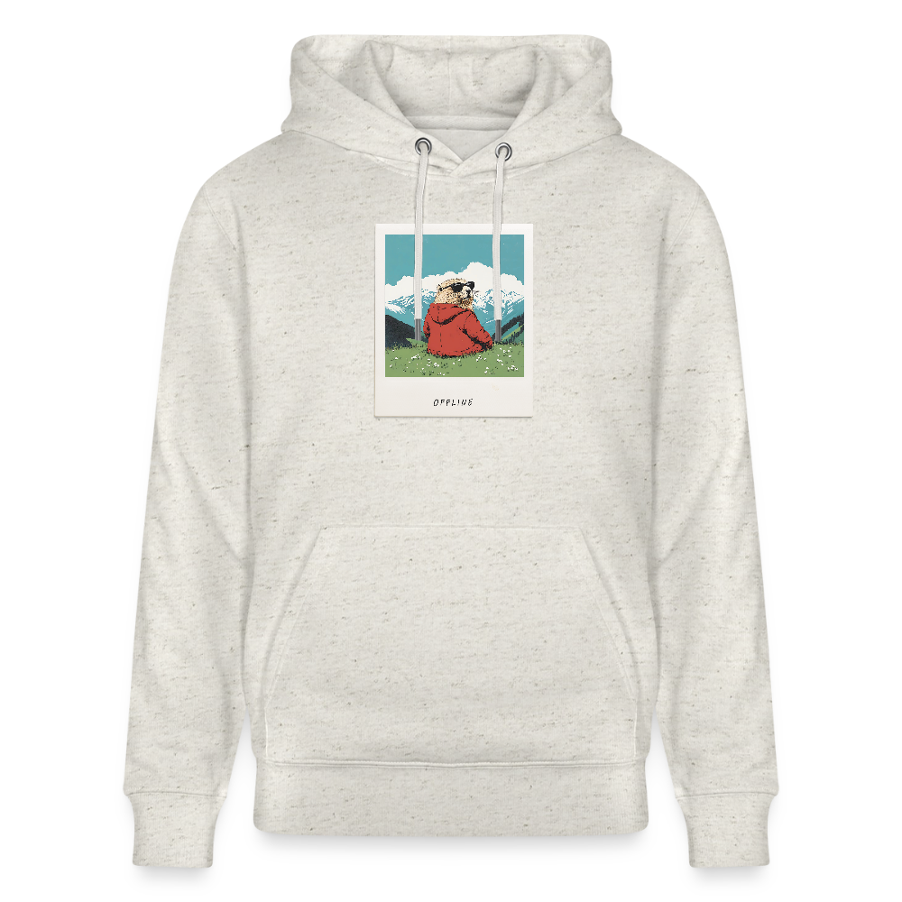 Hoodie "Offline" - Beige meliert