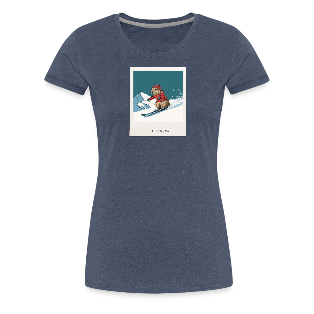 T-Shirt "She is the Legend" - Blau meliert