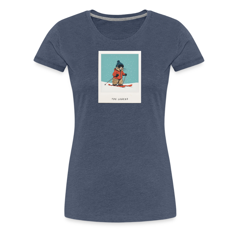 Women Shirt "The Legend - Ski" - Blau meliert