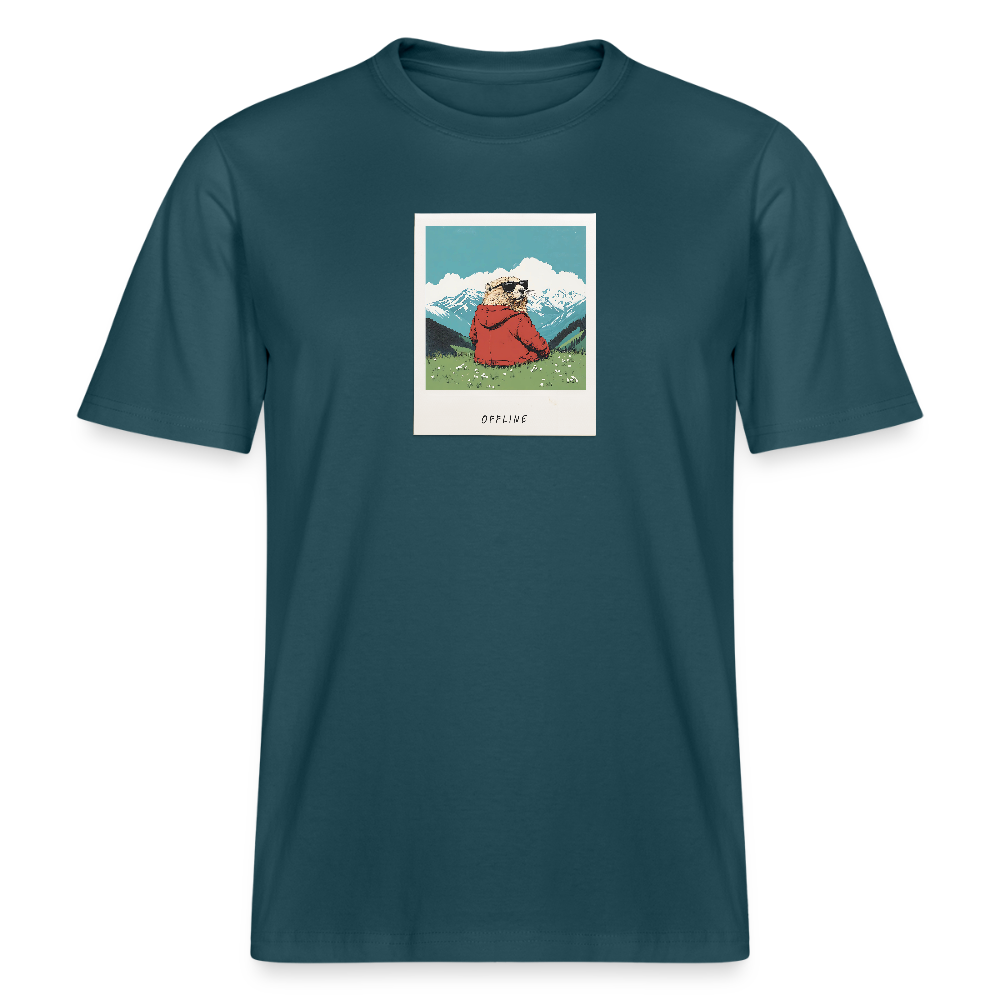 T-Shirt "offline" - Dunkles Petrol