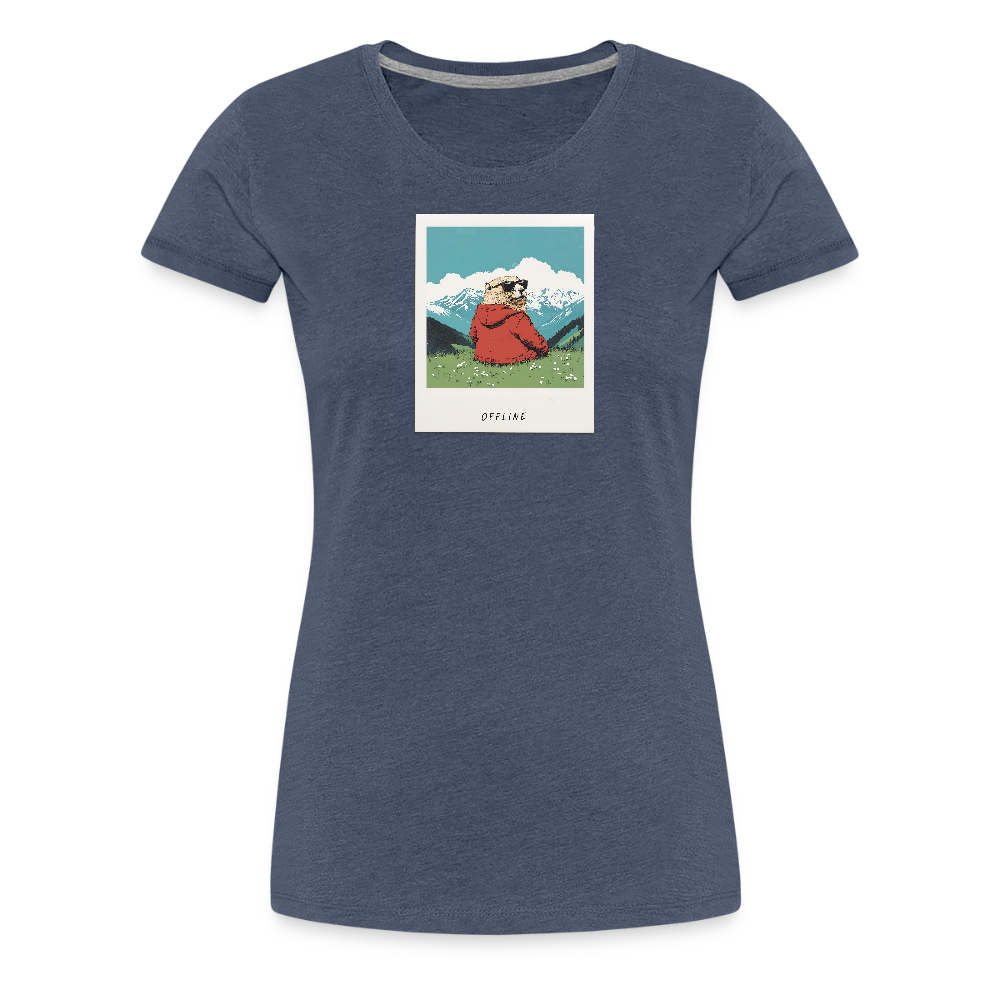 Women Shirt "Offline" - Blau meliert