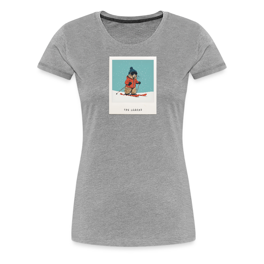 Women Shirt "The Legend - Ski" - Grau meliert