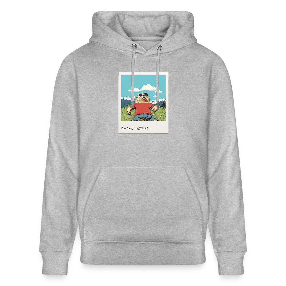 Hoodie "Nothing!" - Grau meliert