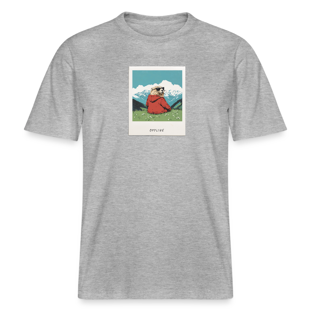T-Shirt "offline" - Grau meliert